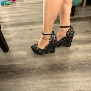 Anthropologie Cut Lace D’Orsay Wedges FarylnRobin